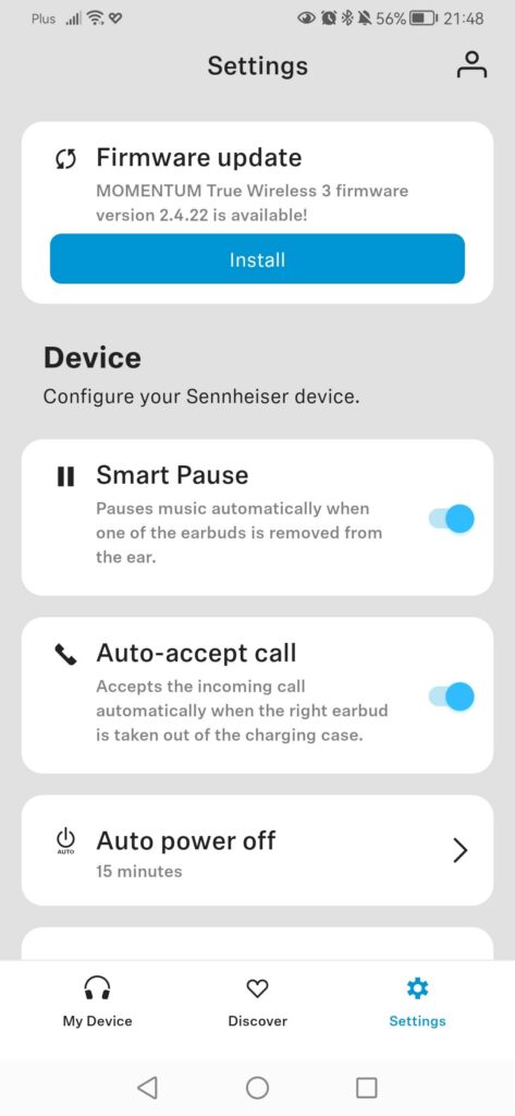 Sennheiser Smart Control ustawienia zaawansowane (1)