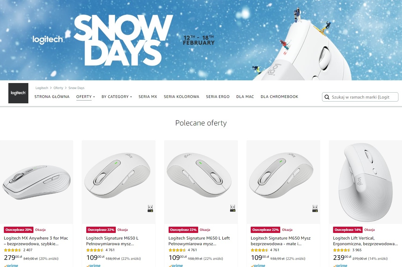 Logitech Snow Days / screen akcji na Amazon.pl